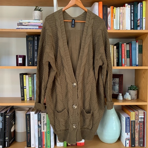 Agnes & Dora Sweaters - AGNES + DORA | Knit Olive Boyfriend Cardi Sweater